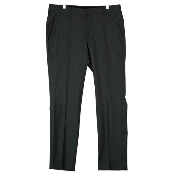 slim fit flat front dress pants Mens Self Sizer Flat Front Pants main image 0